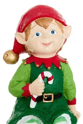 Produktbild von Sitzender Weihnachtswichtel aus Kunstharz, H. 22 cm