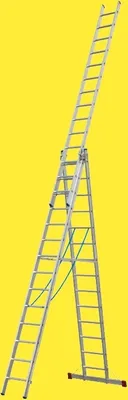 A multi-purpose ladder is shown against a plain yellow background.