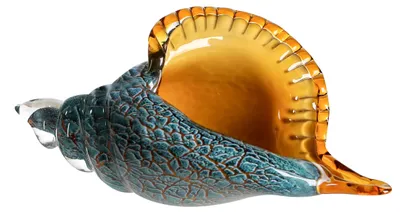 Obrázek produktu pro Casablanca by Gilde Dekorativní figurální skleněná plastika Obří mušle, ruční výroba v. 15 cm,27736