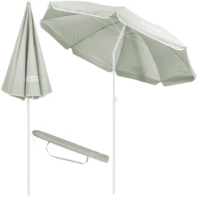 Image de Parasol de Plage Bestif BPL02 Beige 1,8m - Protection Solaire et Vent Résistante