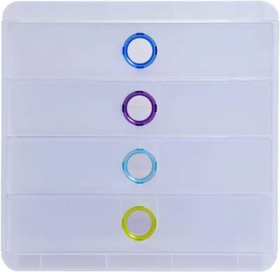 Produktbild von Exacompta 314399D Exacompta, CHROMALINE Schubladenbox mit 4 Schubfächern, POP-BOX, für Dokumente A4+ - Farben sortiert