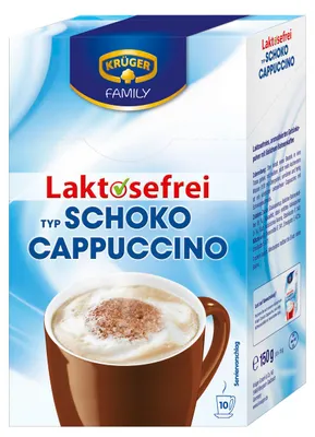 Produktbild von KRÜGER Cappuccino Schoko enthält Koffein Laktosefrei 10x15 g