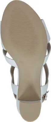 Produktbild von Caprice Damen Sandalette Leder mit T-Riemen und Blockabsatz 9-28308-46, Größe:38.5 EU, Farbe:Weiß