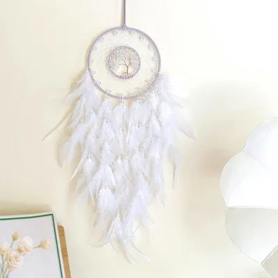 Immagine prodotto di Decorazione da parete "Albero della vita" in cristallo per camera da letto - 1 pezzo - Bianco