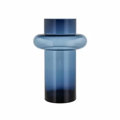 Produktbild von Lyngby Glas Vase Tube, längliche Dekovase, Blumenvase, Glas, Dark Blue, 40 cm, 23555