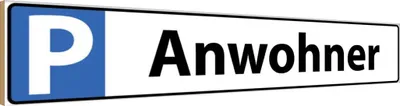 Produktbild von vianmo Holzschild 10x46 cm Anwohner