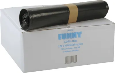 Produktbild von Müllbeutel Funny - 150 Abfallbeutel - grau - ca. 120 L - Müllsäcke Typ 100