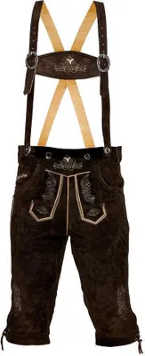 Produktbild von Steigenhöfer REINHOLD Kniebund-Lederhose für Herren mit H-Trägern Dunkelbraun 50
