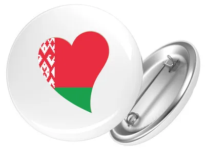 Produktbild von Huuraa Button Belarus Flagge Herz 25mm rund mit Sicherheitsnadel Ansteckbutton Geschenkidee