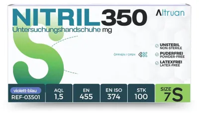 Produktbild von 840x Altruan Nitril Handschuhe, Einmalhandschuhe, blau - 100 Stück - Größe S | Packung (100 Handschuhe)