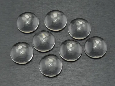 Produktbild von Vintageparts 10 Cabochons Glas klar rund, 8 mm
