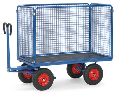 Produktbild von Fetra Handpritschenwagen 100 cm Gitterwände 1.000 kg LxB 1.200 x 800 mm Luftreifen