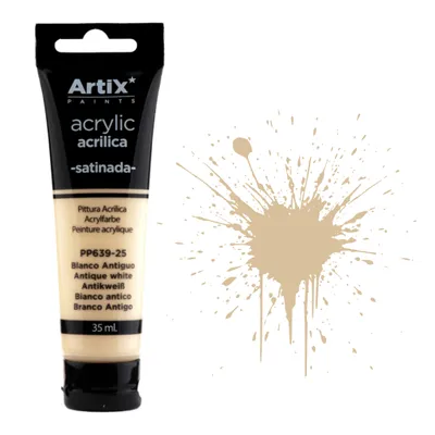 Obrázok produktu pre Akrylová farba Artix 35 ml titánová biela – vysoká pigmentácia, rýchle schnutie, plátno, drevo, DIY