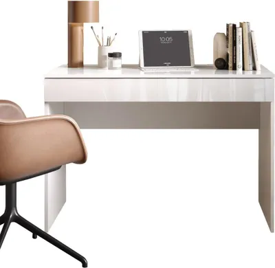 Produktbild von Büromöbel moderner platzsparender Schreibtisch mit Schublade 110x50x76cm Liam - Weiß