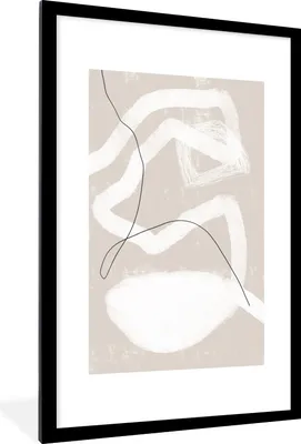 Produktbild von MuchoWow® Gerahmtes Poster Linie - Abstrakt - Design 60x90 cm - Poster mit Schwarzem Bilderrahmen Wandposter Rahmen Foto Bilder - Dekoration - Wandposter Wohnzimmer - Hochwertig