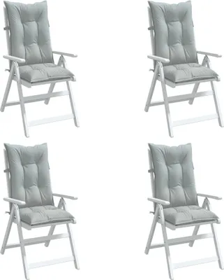 Produktbild von "2024"cloris Hochlehner-Auflagen 4 Stk. Melange Hellgrau 120x50x7 cm Stoff - Gartenmöbelauflagen CHY17886181
