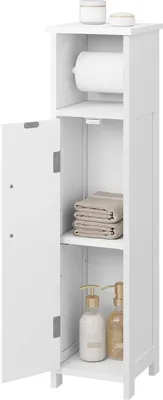 Produktbild von EUGAD Toilettenpapierhalter freistehend, mit Tür, schmal, Weiß, 18Tx18Bx71H cm