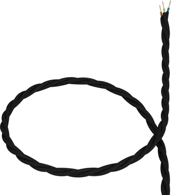 Produktbild von Geflochtenes Textilkabel Schwarz 1 m