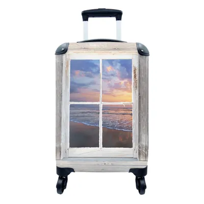 Produktbild von MuchoWow® Koffer Handgepäck Trolley Rollkoffer Kleine Reisekoffer mit 4 Rollen - Aussicht - Strand - Meer - Cabin Size < 55x40x23 cm & 55x40x20 cm - Fotokoffer - Kabinenkoffer - Boardgepäck - Reise-Box - Reisekoffer - Reisegepäck - Koffer mit Bild - Trolley für Kinder