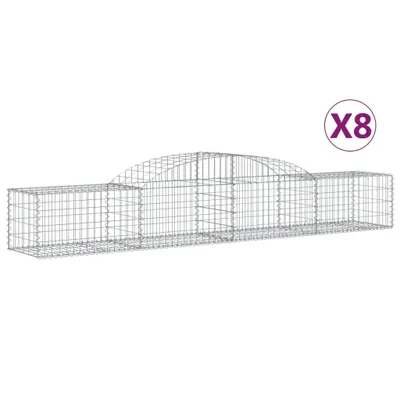 Produktbild von vidaXL Gabionen mit Hochbogen 8 Stk. 300x50x40/60 cm Verzinktes Eisen
