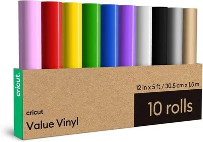 Produktbild von Famanu Selbstklebende Vinylrollen für Schneidemaschinen - 10 Rollen à 1,5 m