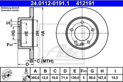 Immagine prodotto di ATE Disco freno Articolo: 24.0112-0191.1