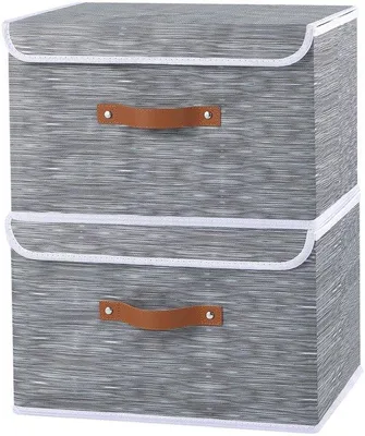 Produktbild von Unyqoos® Faltbare Aufbewahrungsboxen mit Deckel & Handgriff – stabile Karton-Boxen für Kleidung und Dokumente, 4 Größen (32×32×16 / 33×23×20 / 38×25×25 / 44×29×30 cm)