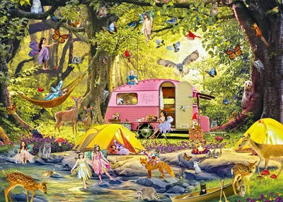 Produktbild von Alipson Puzzle Puzzle Camping des Fées 1000 Teile Waldfreunde