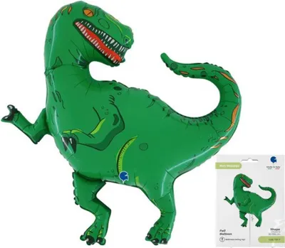 Obrázok produktu pre Fóliový balónik – zelený dinosaurus 100 cm Grabo – balený