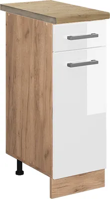 Image de Meuble cuisine Vicco R-Line Blanc Haute brillance 30cm , PT Chêne, Model 46069