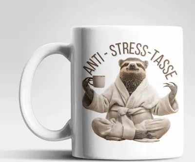 Produktbild von Anti Stress Faultier Kaffeetasse Teetasse Tasse Geschenkidee 325 ml – Faultier-02