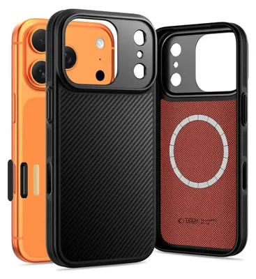 Produktbild von Tech-Protect 5906302334520, Cover, Apple, iPhone 17 Pro, 16 cm (6.3"), Schwarz