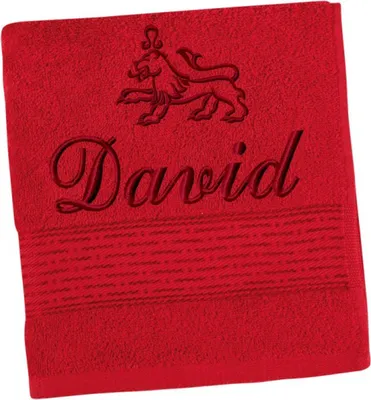 Image de Serviette éponge avec nom et signe du zodiaque brodés - 70x140 cm - Rouge