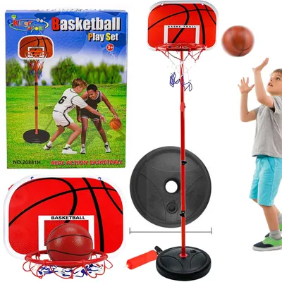 Produktbild von Basketballkorb für Kinder, höhenverstellbar, Basketball Set mit Ständer & Ball
