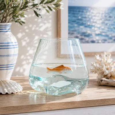 Produktbild von Teichdeko Fisch NIXE - Dekofigur - Porzellan - schwimmend - L: 10cm - orange