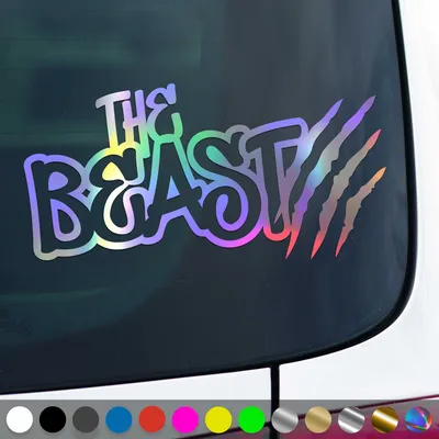 Produktbild von PantherPixel The Beast Aufkleber Monster Krallen Kratzer Sticker Auto Geschenkidee Farbe Oilslick-Hologramm