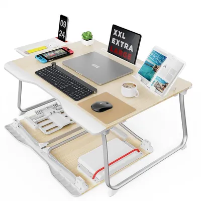 Productafbeelding van Opklapbaar bedtafel, 65x49 cm, licht teakfineer