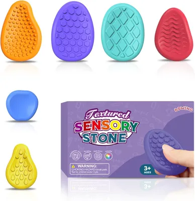 Productafbeelding van Fidget toys sensory stones - 6 stuks anti-stress vingerspeelgoed - Stressvermindering - Cadeau voor kinderen