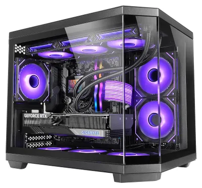 Produktbild von Mars Gaming MC-3TCOREM, Mini Tower, PC, Schwarz, micro ATX, Mini-ITX, Metall, Gehärtetes Glas, Gaming