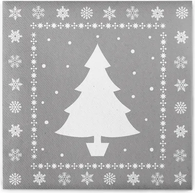 Produktbild von Sovie HOME Weihnachtsserviette White Tree in Silber aus Linclass® Airlaid 40 x 40 cm, 12 Stück