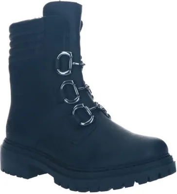 A black boot is shown against a white background.