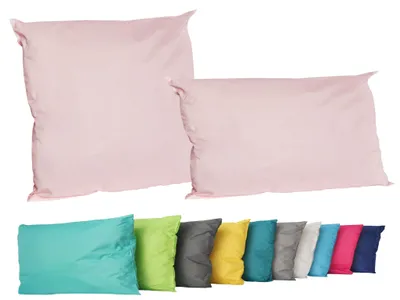 Produktbild von 2er Set Outdoor Lounge Kissen Set 45x45cm + 30x50cm Dekokissen Inkl. Füllung Wasserfest Sitzkissen Garten Lotus Effekt, Farbe:Rosa