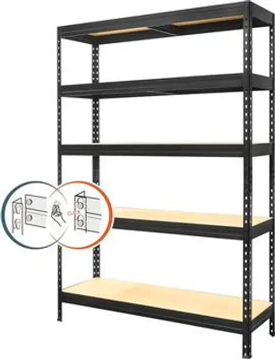 Obrázok produktu pre Kovová Regálová Skriňa 180X120X60 5X275Kg Čierna