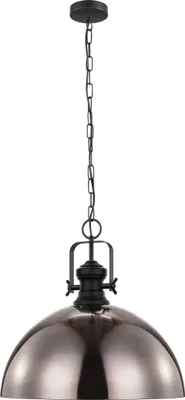 Produktbild von EGLO Pendelleuchte Combwich, Hängelampe Industrial, Vintage, Retro, Hängeleuchte aus Stahl in Schwarz, Creme, Esstischlampe, Lampe, E27, Ø 53 cm