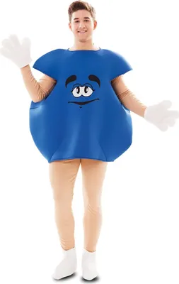 Produktbild von Bonbon-Kostüm für Erwachsene witziges Faschingskostüm blau - Einheitsgröße (M/L)