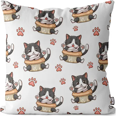 Produktbild von VOID Katze Cupcake Kuchen Kissenbezug Kissenhülle sofa couch wohnzimmer dekoration wasserfest Outdoor Kissen bezug deko