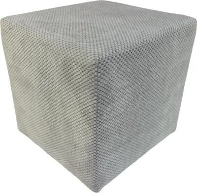 Zdjęcie produktu dla Pufa ZEFIR DOT welurowa 40x40 cm tapicerowana kwadratowa miękka pufa do salonu i sypialni jasno szara