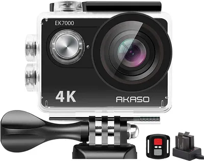 Produktbild von Akaso Action CAM 4K30FPS 20MP Unterwasserkamera 170 ° Ultra Weitwinkel Full HD WiFi 2 Zoll LCD -Bildschirm 2,4 g Fernbedienung x 1050 mAh Batterien