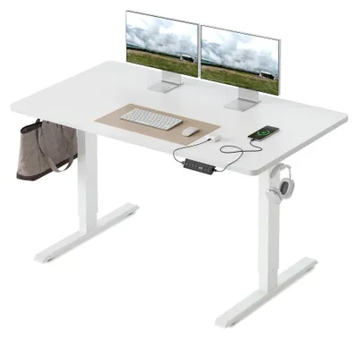 Productafbeelding van Zit-sta bureau - In hoogte verstelbaar - 120 x 60 cm - Elektrisch - Usb-a en Usb-c