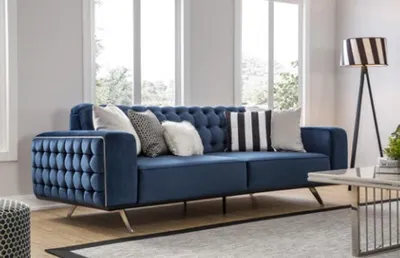 Zdjęcie produktu dla Klassische Chesterfield Dreisitzer Möbel Sofa Luxus Couchen Blau 3 Sitz Sofas